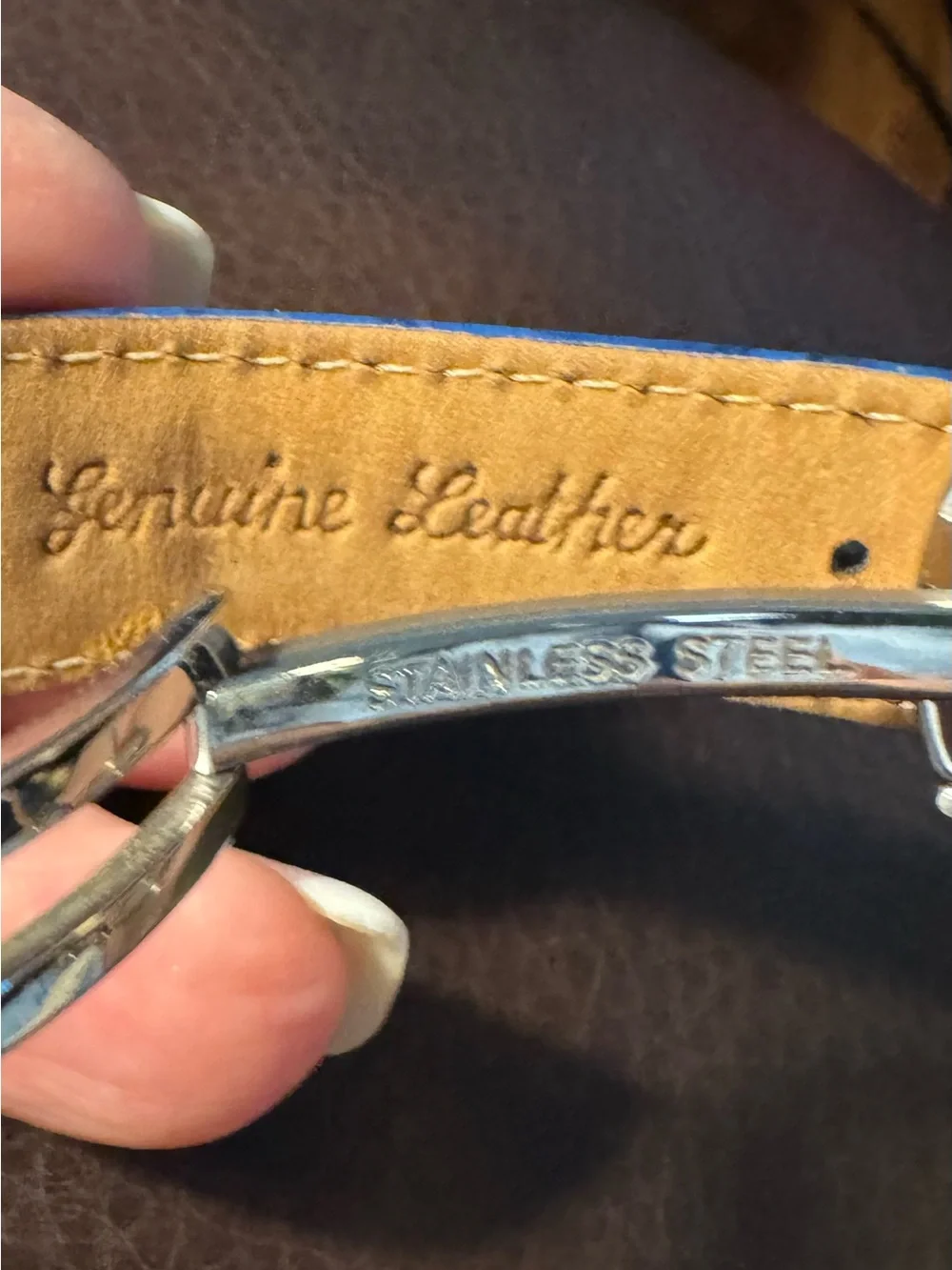 Croton Blue Leather Strap Crystal Dial Women's Watch
